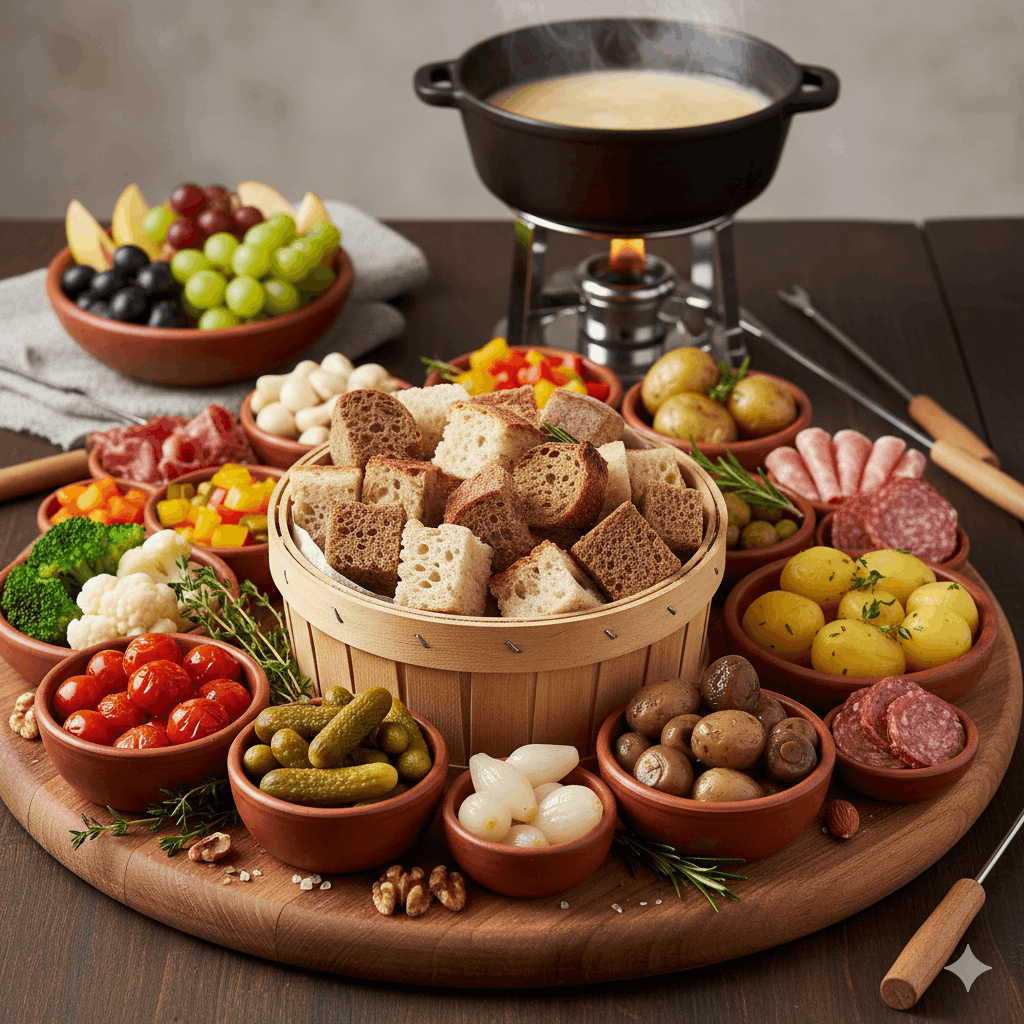 Brot Fleisch Gemüse Beilagen für Käsefondue – Ideen und Tipps