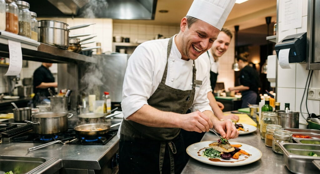 glücklicher Koch bei der Arbeit rezepte-meile.de Sidebar